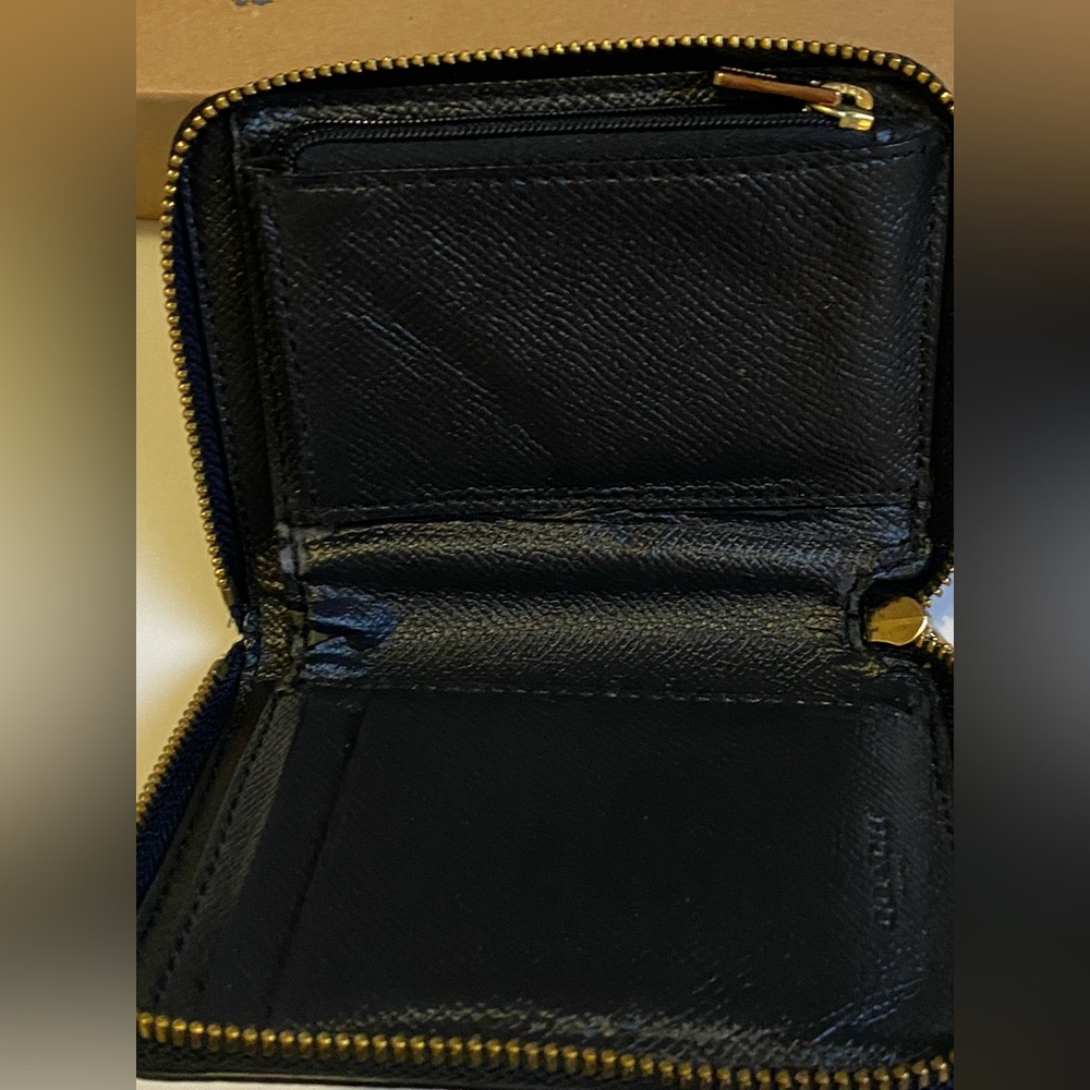 Coach Black Wallet with Gold Floral Details - Picture 4 of 5